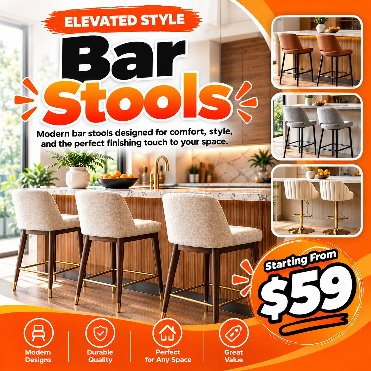 Bar stools at Nedsdag's Bargain Outlet