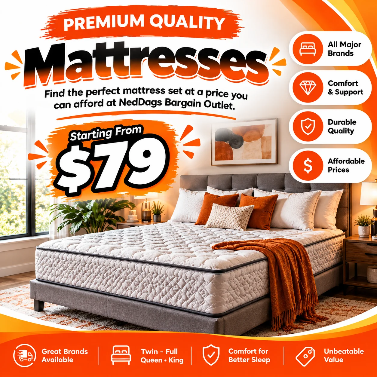 Mattresses at Nedsdag's Bargain Outlet