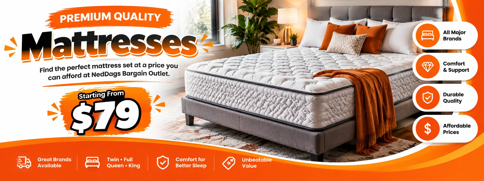 Mattresses at Nedsdag's Bargain Outlet