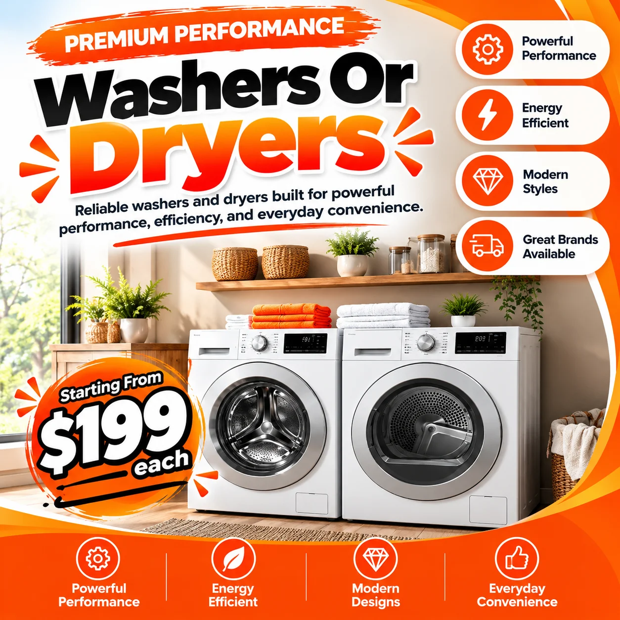 Washers and dryers at Nedsdag's Bargain Outlet
