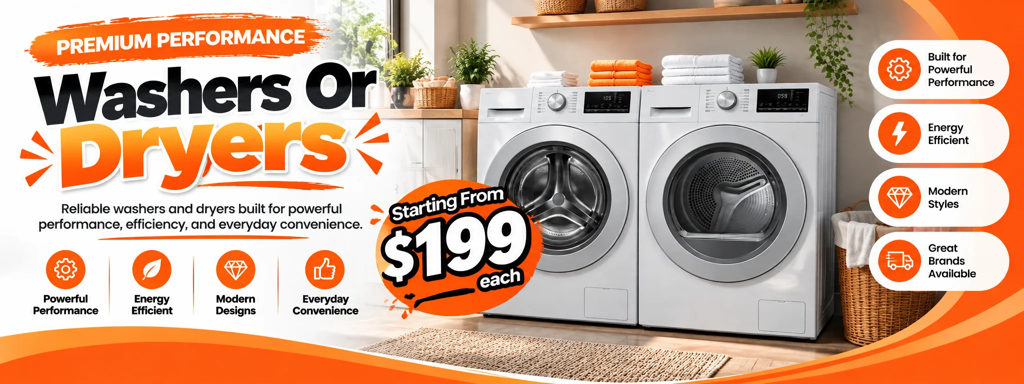 Washers and dryers at Nedsdag's Bargain Outlet