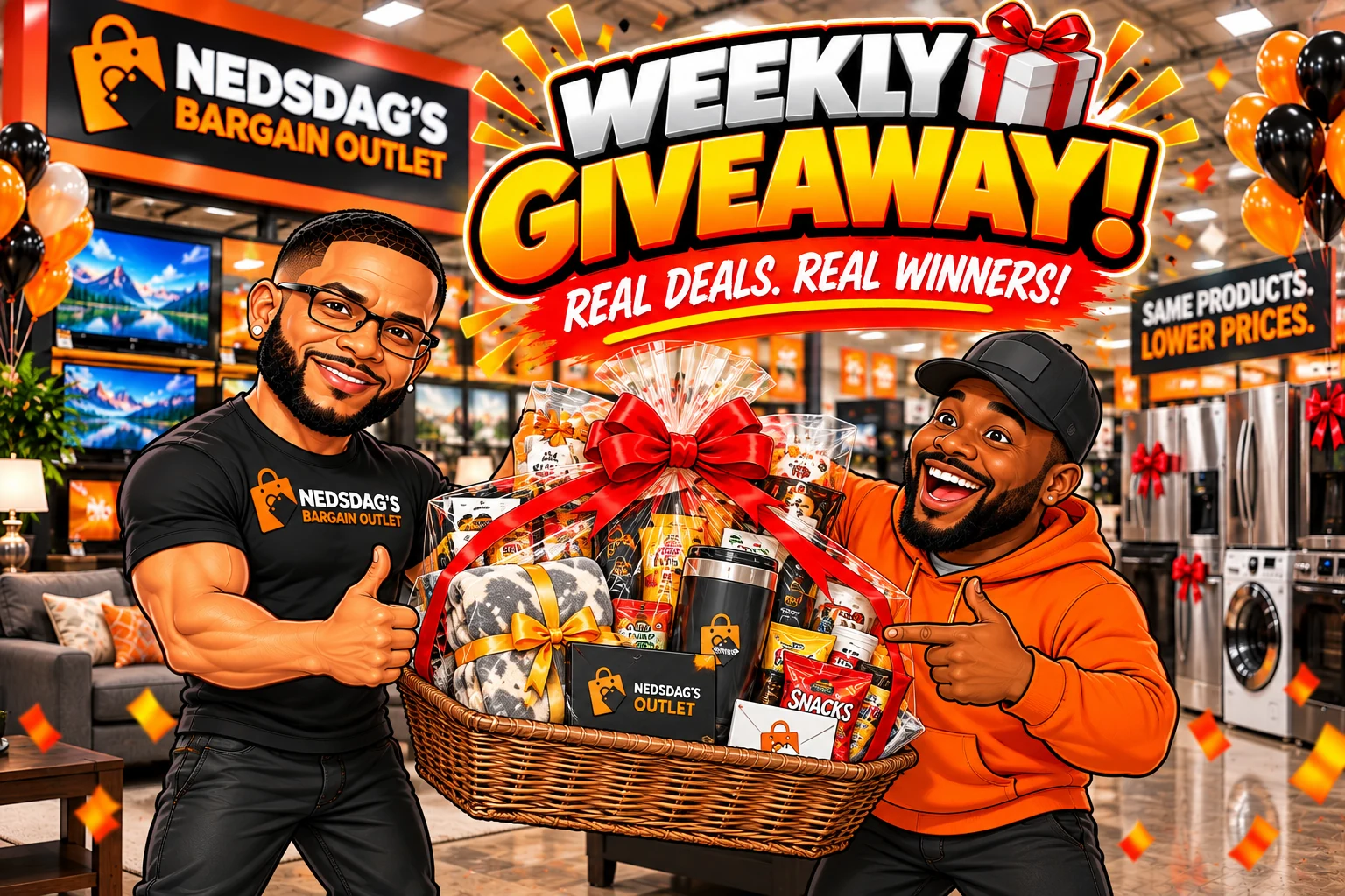 Nedsdag’s Weekly Giveaway: the Nedsdag’s mascot and a winner with a gift basket